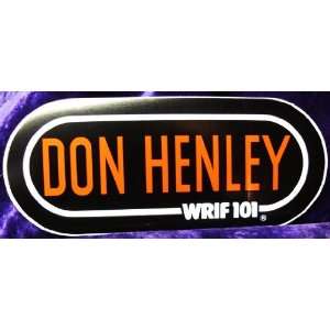  WRIF FM Detroit Don Henley Bumper Sticker Black and Orange 