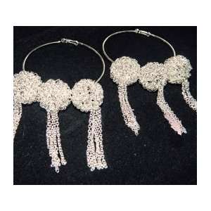 Draya Michele Tassle Chain Basketball Wives LA Hoop Earrings in Silver