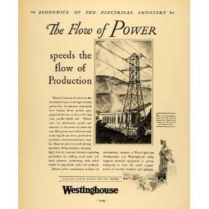  1930 Ad George Westinghouse Electric Power Line   Original 