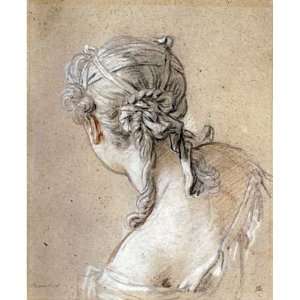  Head of a Woman Seen From Behind by Francois Boucher. Size 
