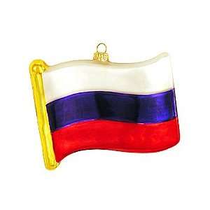  Russia Flag Glass Ornament
