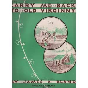   BACK TO OLD VIRGINNY   SHEET MUSIC James A. Bland  Books