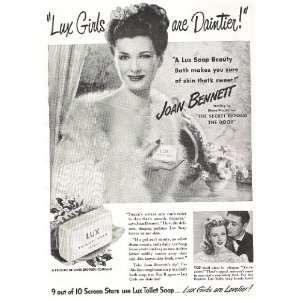 Joan Bennett 1947 Vintage Ad for Lux Toilet Soap