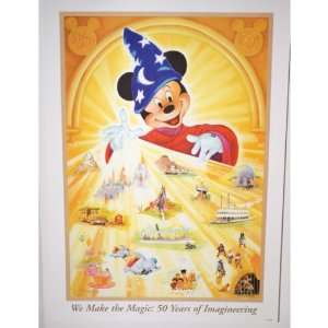  Disney World L/e 50th Art Imagineering Litho Cast 