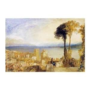 Arona, Lago Maggiore by Joseph m.w. Turner. Size 29.81 inches width by 