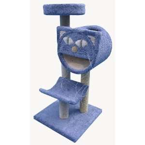  Kitty Face Cat House Round Bed&Cradle Blue (Country Blue 