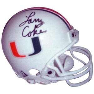 Larry Coker Autographed Miami Hurricanes Mini Helmet   Autographed 