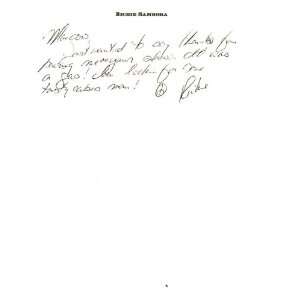  Bon Jovi Richie Sambora Handwritten Autographed Letter 