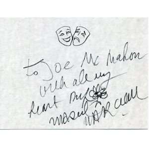 Marcel Marceau Famous Mime Signed Autograph w/ Sketch   Sports 