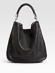   for Yves Saint Laurent Roady Leather Hobo with Leopard Print Lining