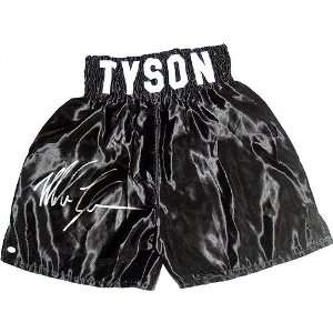 Mike Tyson Autographed Black Boxing Trunks