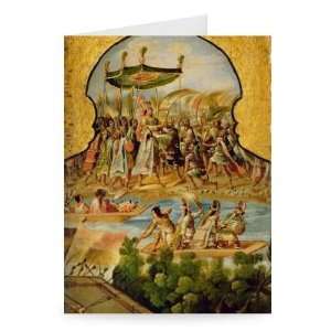  royal procession of Montezuma en route   Greeting Card (Pack of 2 