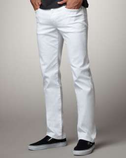 White Zip Fly Jeans  