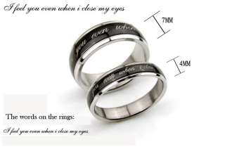   Matching Black Titanium Ring Set Wedding Bands Fashion Custom engraved