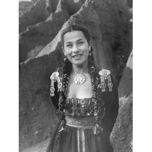  Peruvian Singer Yma Sumac, Wearing Native Dress Stretched 