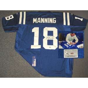  Peyton Manning Hand Signed Colts Blue Jersey Everything 