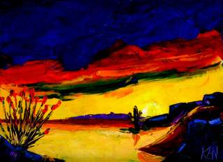   DESERT Original Landscape Expression Oil Painting Palette Knives