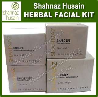 Shahnaz Husain Hebal Facial Kit Shacleanse Shascrub USA  