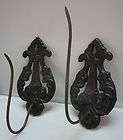 Pair of Antique Black Cast Iron Wall Paper/Receipt Spikes