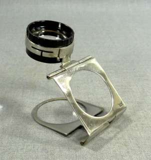 ANTIQUE FOLDING MAGNIFYING GLASS LOUPE MAGNIFIER 4x WATCHMAKER 