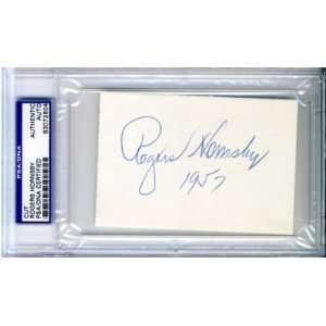 Rogers Hornsby Signed Cut Signature Psa/dna Slabbed