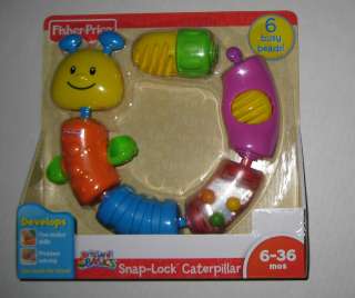 Fisher Price Snap Lock Caterpillar Busy Beads Baby Toy Ages 6 36 