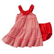 Chaps Striped Knit Dress   Baby