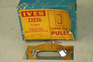 Ives Sliding Door Pull. Wrought Brass, Chromium Plated  