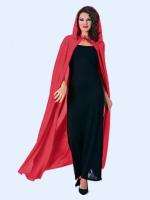 Halloween Adult Long Red Hooded Cape Costume  