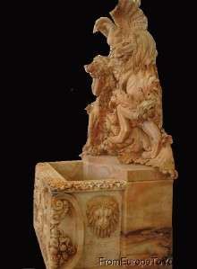 GREAT HAND CARVED MARBLE LION FOUNTAIN L102  