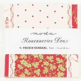 ROUENNERIES DEUX~42 5SQUARES~MODA FABRIC~CHARM PACK~FRENCH GENERAL