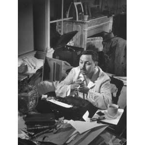  Playwright Tennessee Williams, Working on a New Play, with 