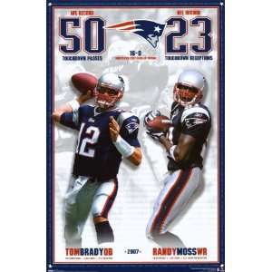 Tom Brady and Randy Moss  Broken Records Poster Print, 22x34