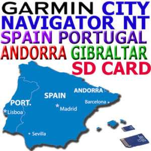 GARMIN CITY NAVIGATOR NT SPAIN & PORTUGAL Maps SD Card  