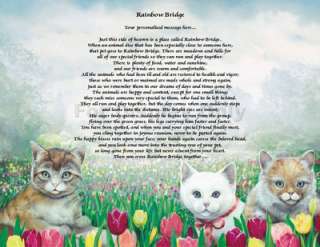 Personalized Cat Memorial Rainbow Bridge Poem Loss Of Pet Animal 