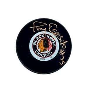 Tony Esposito Autographed Chicago Blackhawks Hockey Puck