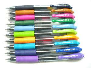 10 colours PILOT G 2 0.7mm fine roller gel pen (smooth)  