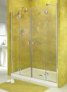 Frameless Shower Door and Panel, 57 3/4 to 59 opening  