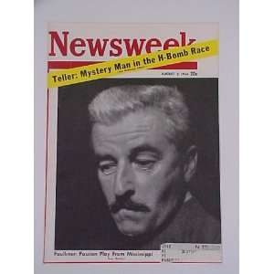 William Faulkner August 2 1954 Newsweek Magazine Professionally Matted 
