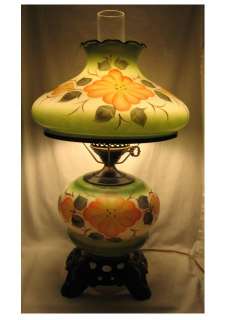 Lamp Gone With The Wind GWTW Orange Flowers Electric  