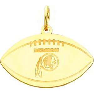  14K Gold NFL Washington Redskins Logo Football Charm 