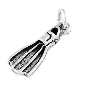  Sterling Silver Diver Swimmer Flipper Charm Jewelry