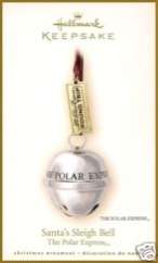 Hallmark~Polar Express Santas Sleigh Bell Ornament & Hologram Gold 