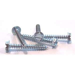  4 X 3/8 Self Tapping Screws Slotted / Hex Washer Head 