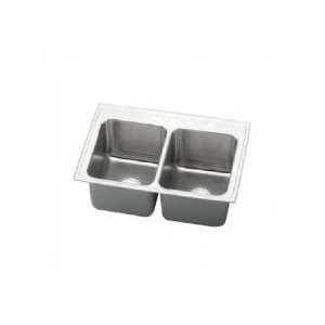 Elkay top mount double bowl kitchen sink PLA3322101 1 Holes