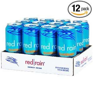 Red Rain Energy Drink, Peach Grapefruit, 16 Ounce Cans (Pack of 12 