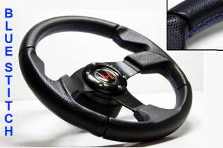   Leather Steering Wheel+HUB+Black Button Honda Civic/Integra  