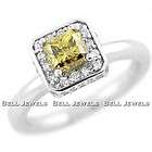 FAB 14k HUGE RADIANT CANARY STEP STONE DESIGN RING  