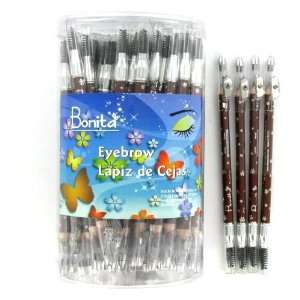  72 Pc 7 Inch Black Eyebrow Pencil Case Pack 576 Beauty