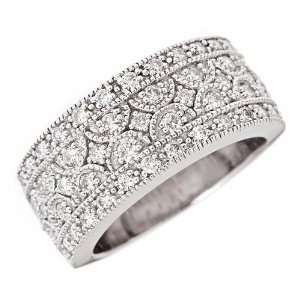   Band in Pave Setting 14K White Gold 6 (SI Clarity, F Color) Jewelry